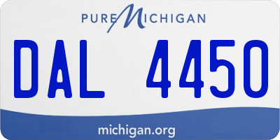 MI license plate DAL4450