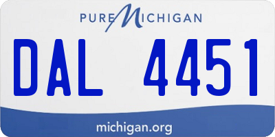 MI license plate DAL4451