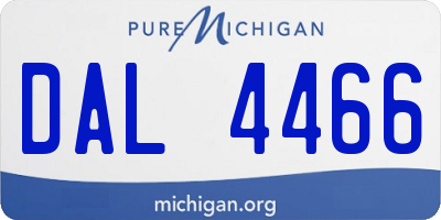 MI license plate DAL4466