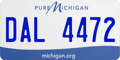 MI license plate DAL4472