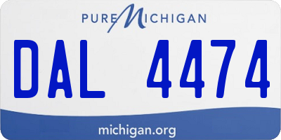 MI license plate DAL4474