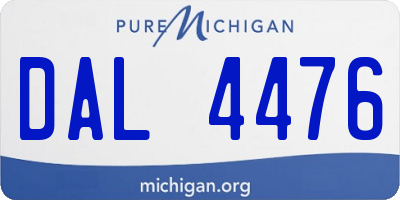 MI license plate DAL4476