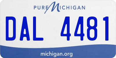 MI license plate DAL4481