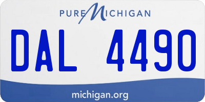 MI license plate DAL4490