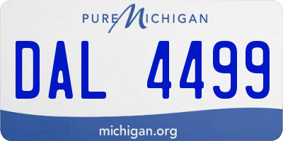 MI license plate DAL4499