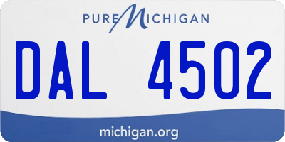 MI license plate DAL4502