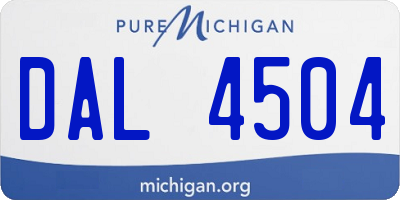 MI license plate DAL4504