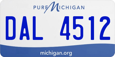 MI license plate DAL4512