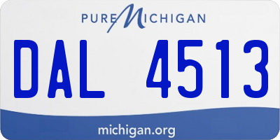 MI license plate DAL4513