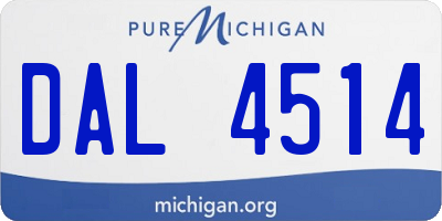 MI license plate DAL4514