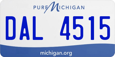 MI license plate DAL4515