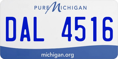 MI license plate DAL4516