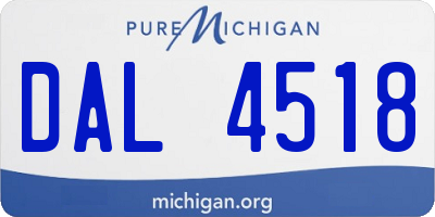 MI license plate DAL4518