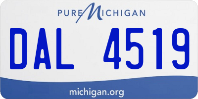 MI license plate DAL4519