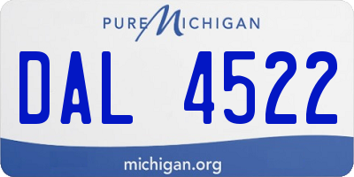 MI license plate DAL4522