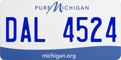 MI license plate DAL4524