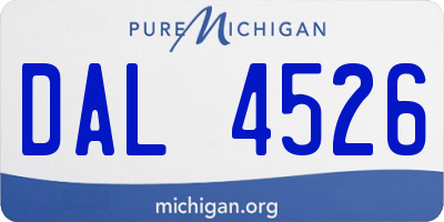 MI license plate DAL4526