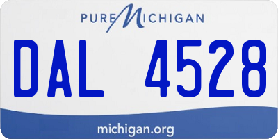 MI license plate DAL4528