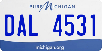MI license plate DAL4531