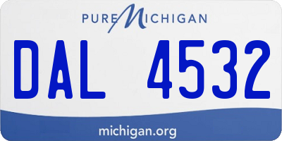 MI license plate DAL4532