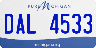 MI license plate DAL4533