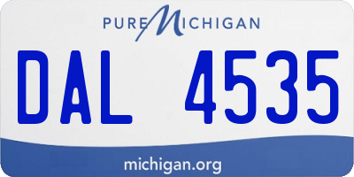 MI license plate DAL4535