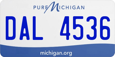 MI license plate DAL4536