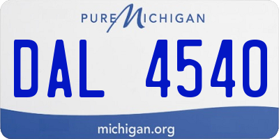 MI license plate DAL4540