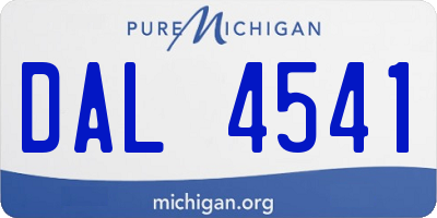 MI license plate DAL4541