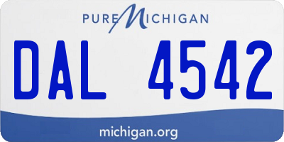 MI license plate DAL4542