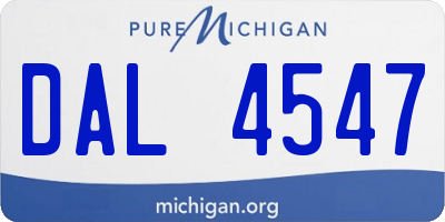 MI license plate DAL4547