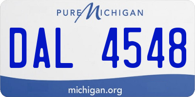 MI license plate DAL4548