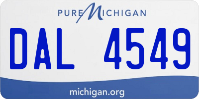 MI license plate DAL4549