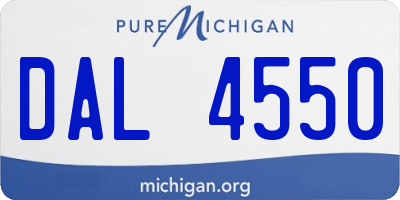 MI license plate DAL4550