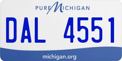 MI license plate DAL4551