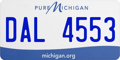 MI license plate DAL4553
