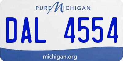 MI license plate DAL4554