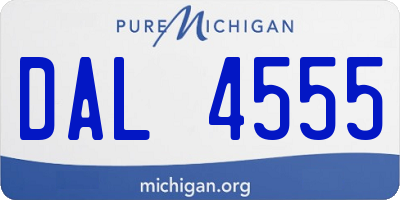 MI license plate DAL4555