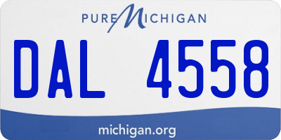 MI license plate DAL4558