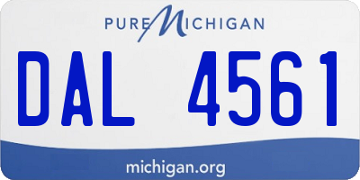MI license plate DAL4561