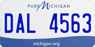 MI license plate DAL4563