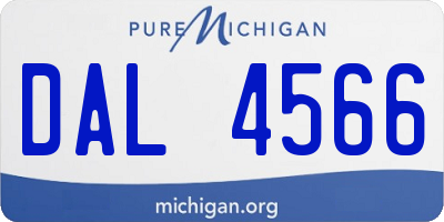 MI license plate DAL4566