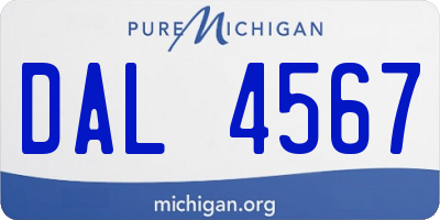 MI license plate DAL4567