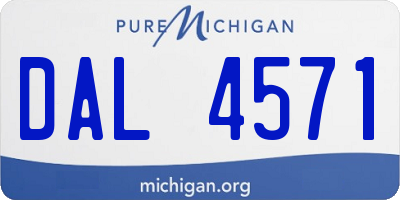 MI license plate DAL4571