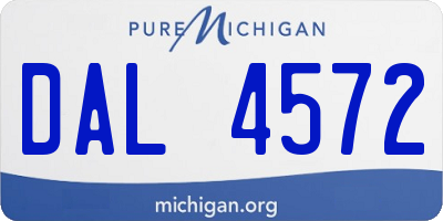 MI license plate DAL4572