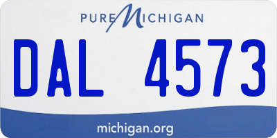 MI license plate DAL4573