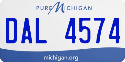 MI license plate DAL4574