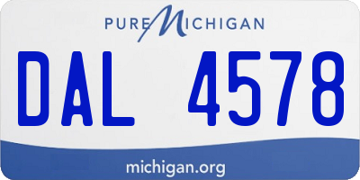 MI license plate DAL4578