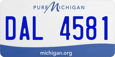 MI license plate DAL4581