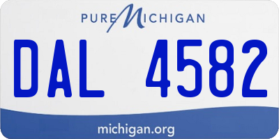 MI license plate DAL4582